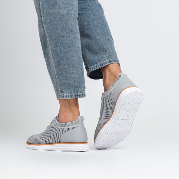 [KnitFlex Breeze+] Men's Breathable Mesh Oxford Sneakers - GREY - 8